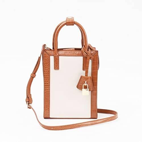 [サミールナスリ] トートバッグ フレームスクエア縦型キャンバス2WAYミニトートバッグ レディース...