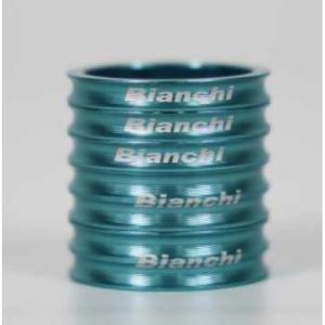 【メーカー純正品】【正規代理店品】BIANCHI(ビアンキ) アロイコラムスペーサー 5/10mm アナダチェレステ｜trycycle