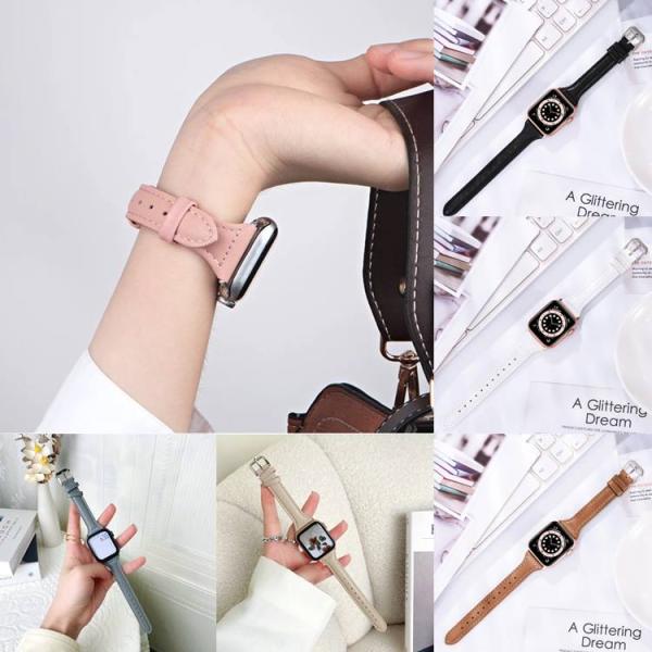 アップルウォッチ バンド コンパチブル レザー スリム レディース シンプル Apple Watch...