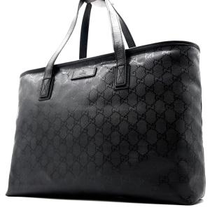 GUCCI グッチ GGインプリメ トートバッグ ショルダーバッグ カバン ブラック 黒 PVC キャンバス レザー A4 通勤 通学 男女兼用