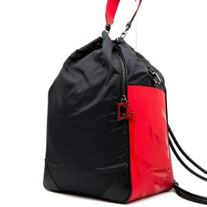 クリスチャンルブタン Christian Louboutin セーラースイム ショルダーバッグ 巾着バッグ ナイロン パテントレザー 黒 赤 夏休み 帰省 敬老の日 秋 ギフト