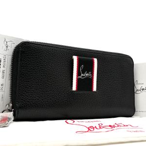クリスチャンルブタン Christian Louboutin 長財布 ラウンドファスナー レザー ブラック 黒 秋 敬老 シルバーウィーク ハロウィン 七五三 ボーナス ギフト
