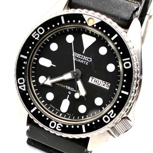 セイコー SEIKO ダイバーズウォッチ ブラックボーイ 7548-7000 クオーツ 黒文字盤 デイト ラバーベルト お盆 帰省 敬老 秋 ギフト