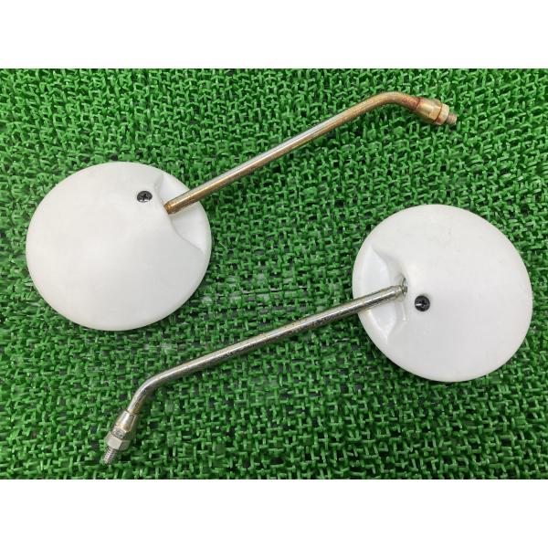 モンキー ミラー 左右 白 社外 中古 バイク 部品 Z50J AB27 正8mm ノーマルタイプ ...