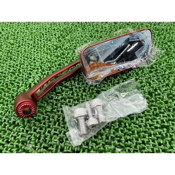 デイトナ製 ミラー 片側 赤 社外 中古 バイク 部品 BSC ホリゾンタルミラー ブルーミラー 極...