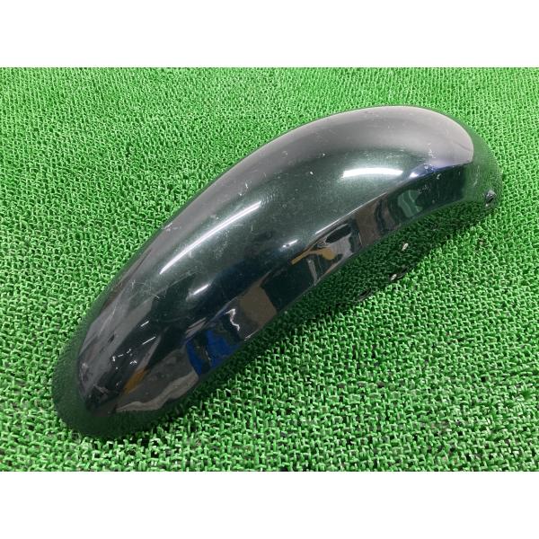 ゼファー750 フロントフェンダー 緑M カワサキ 純正 中古 バイク 部品 ZR750C 割れ欠け...