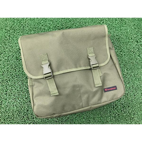 ヘンリービギンズ サイドバッグ 片側 緑 社外 中古 バイク 部品 10L サドルバッグ ハーレー ...
