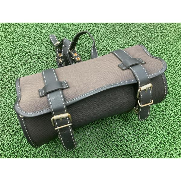 汎用 ツールバッグ 黒/茶 社外 中古 バイク 部品 ハーレー バルカン スティード ドラッグスター...