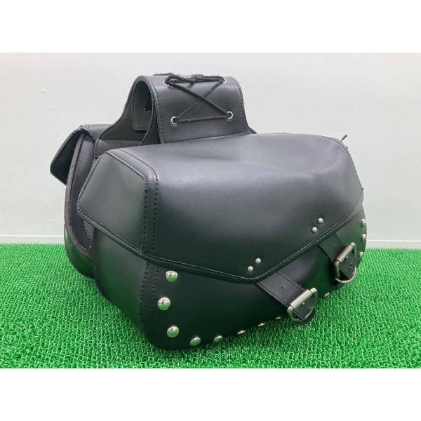 汎用 サイドバッグ 左右 社外 中古 バイク 部品 アメリアン スタッズ付き ハーレー スティード ...