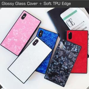 iPhoneXR ケース ガラスケース 四角 ...の詳細画像1