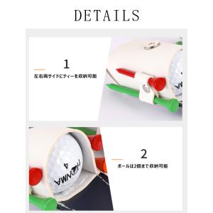 ゴルフボールケース 2個 革 レザー ティー収...の詳細画像2