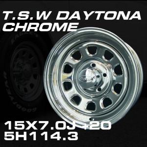 TSW DAYTONA ブラック 15X7J+20 5穴114.3 ホイール4本セット （100系