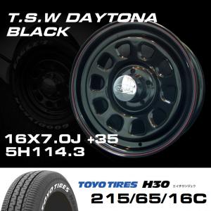 TSW DAYTONA ブラック 15X7J+35 6穴139.7 ホイール4本セット （200系