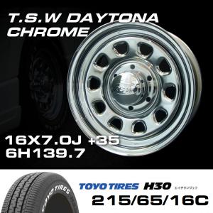 TSW DAYTONA ブラック 16X7J+35 6穴139.7 ナスカー 215/65R16C