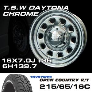 TSW DAYTONA ブラック 16X7J+35 6穴139.7 ナスカー 215/65R16C 
