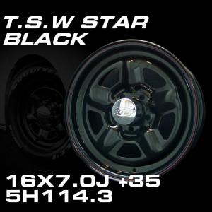 TSW DAYTONA ブラック 16X7J+35 5穴114.3 ホイール4本セット（100系