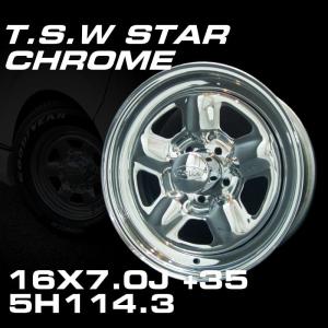 TSW STAR ブラック 16X7J+35 5穴114.3 ホイール4本セット （100系