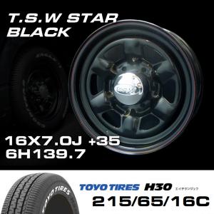 TSW STAR ブラック 16X7J+35 6穴139.7 ホイール4本セット （200系