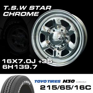 TSW STAR クローム 16X7J+35 6穴139.7 ホイール4本セット : ティス