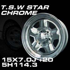 TSW STAR クローム 15X7J+20 5穴 114.3 ホイール4本セット （100系
