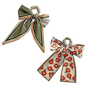 SATiNU ヘアゴム 弾性ヘアスカーフ ー ヘアバンド シフォンタイプ ヘアネクタイ ポニーテールホルダー シュシュ ヴィンテージアクセサリー 大腸