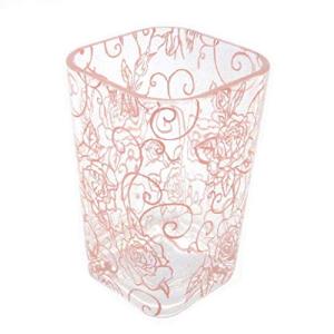 センコー クリアローズ タンブラー うがい用コップ 約7.2×7.2×高11cm ピンク 薔薇 エレガント 51849