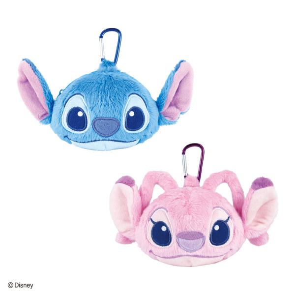 スティッチ グッズ ミニポーチ ティーズファクトリー カラビナ付きぬいぐるみファスナーマスコット メ...