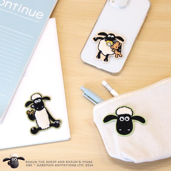 ひつじのショーン ステッカー ティーズファクトリー 公式 モコモコ 刺繍ステッカー ワッペン 3柄 ...