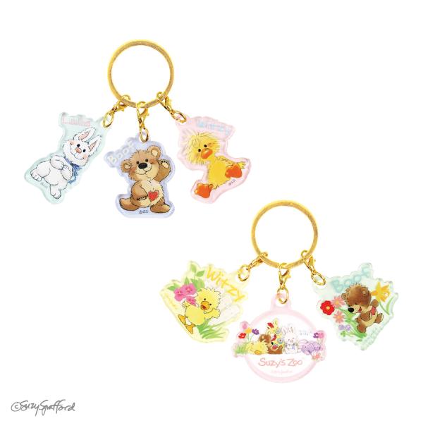 Suzy&apos;s Zoo(スージー・ズー)　３チャームキーホルダー　ティーズファクトリー