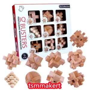 孔明パズル 脳トレ 木製パズル 立体パズル 知恵おもちゃ