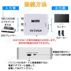 AV VGA 変換コンバーター 白色 RCAt...の詳細画像4