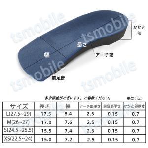 踵インソール かかと ブルー 中敷 土踏まずサ...の詳細画像2