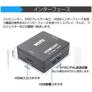 HDMI to AV 変換アダプタ 黒 コンバ...の詳細画像2
