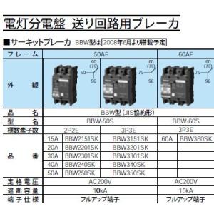 Panasonic アロー盤 電灯分電盤・動力分電盤 送り回路用ブレーカ サーキットブレーカBBW型(JIS協約形) BBW2301SK｜tss