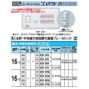 Panasonic（パナソニック） BQWB3236 Panasonic 住宅分電盤 スッキリ
