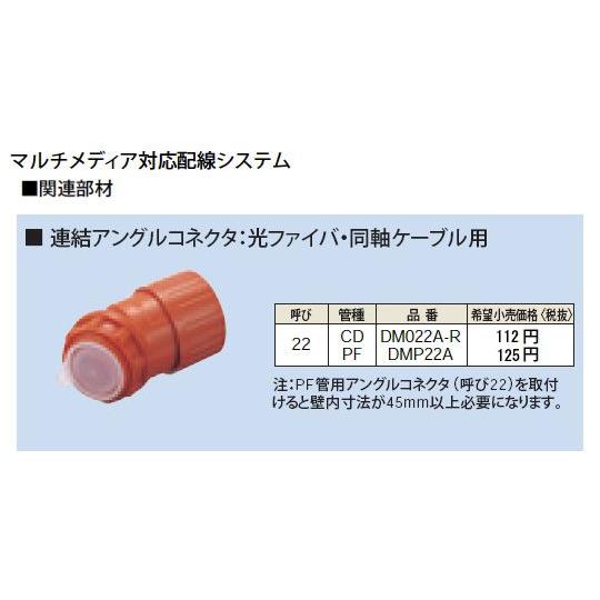 DM022A-R 連結アングルコネクタ CD管 呼び22 Panasonic 電設資材 通信系配線器...