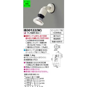 ◆IB30122(W) (推奨ランプセット) アウトドアライト LEDビーム球スポットライト 電球色...