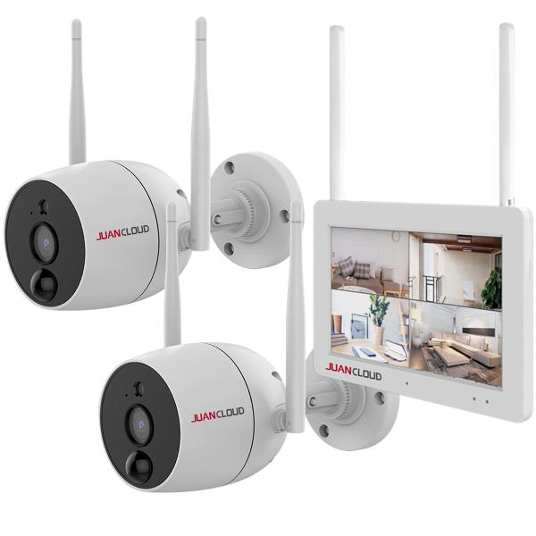 JA-T6204-PO1031-WP Wi-Fiネットワーク屋外カメラ2台 ＋ モニターセット 水鏡...