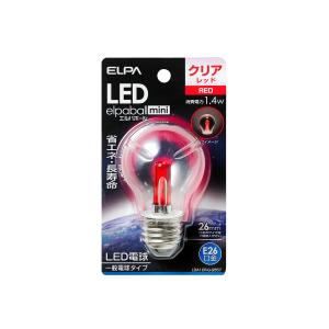 ELPA 朝日電器 LED電球 エルパボールmini 装飾電球PS形 1.4W 赤色 E26 LDA1CR-G-G557｜tss