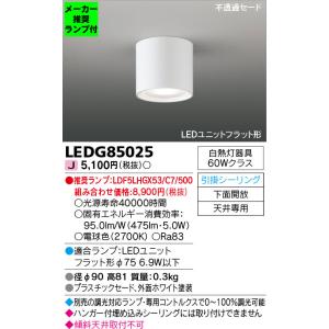 ◆LEDG85025 (推奨ランプセット) 小型シーリングライト 電球色 白熱灯60Wクラス 電気工事不要 東芝ライテック 照明器具 キッチン ダイニング用 天井照明｜tss