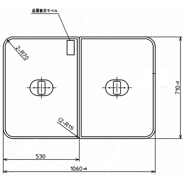 TOTO 浴室関連器具 ふろふた 風呂ふた 風呂フタ フロフタ ポリバス用 2枚 1060×710m...
