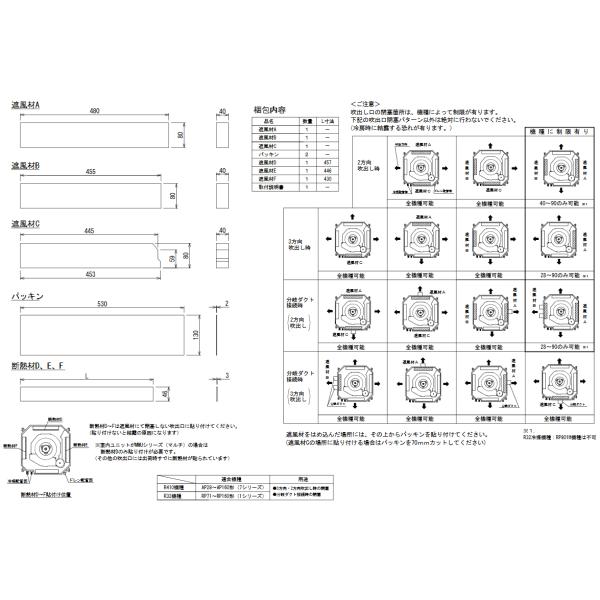 TCB-BC1603U  東芝 業務用エアコン 遮風材キット 部材