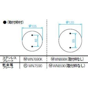 WN7590 新金属カバープレート 丸型 Panasonic 電設資材 工事用配線器具