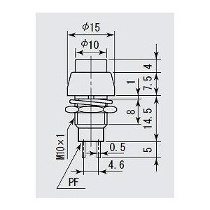 押しボタンスイッチ 黒 セルフロック(オルタネ...の詳細画像3