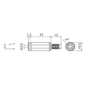 2.5mm 2極 モノラルジャック 中継用 マ...の詳細画像2