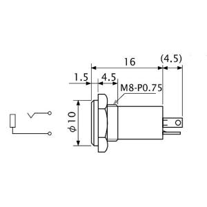 2.5mm 2極 モノラルジャック パネル取付...の詳細画像2