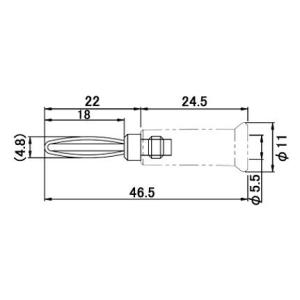 金メッキバナナプラグ 黒 テイシン電機 P-4...の詳細画像2