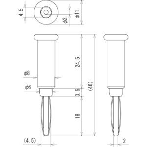 サトーパーツ バナナプラグ TJ560 黒 T...の詳細画像1