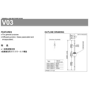 一般整流ダイオード 400V 1.3A V03Eの詳細画像1