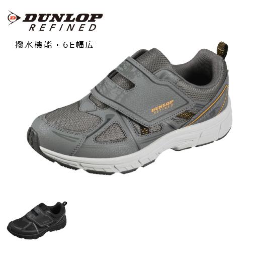 ランニングシューズ メンズ スニーカー 面ファスナー 幅広 甲高 撥水シューズ ダンロップ リファイ...